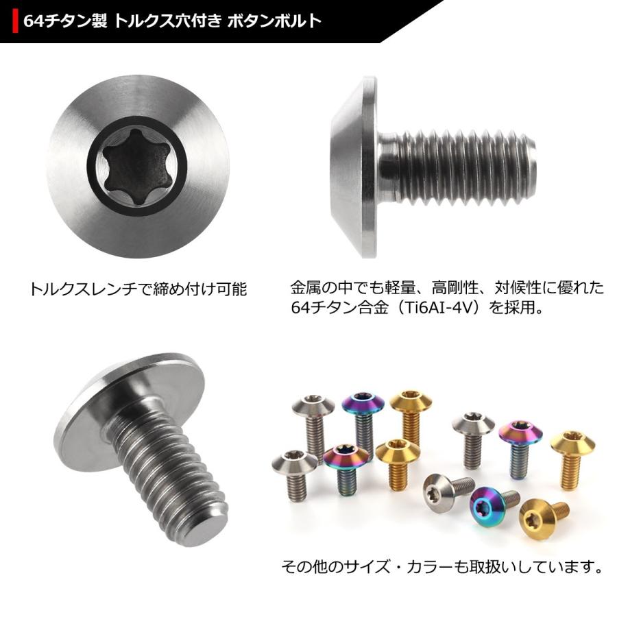64チタンボルト M6×12mm P1.0 頭部径14mm テーパーヘッド トルクス穴 ボタンボルト シルバーカラー 素地 1個 JA625 | ブランド登録なし | 02
