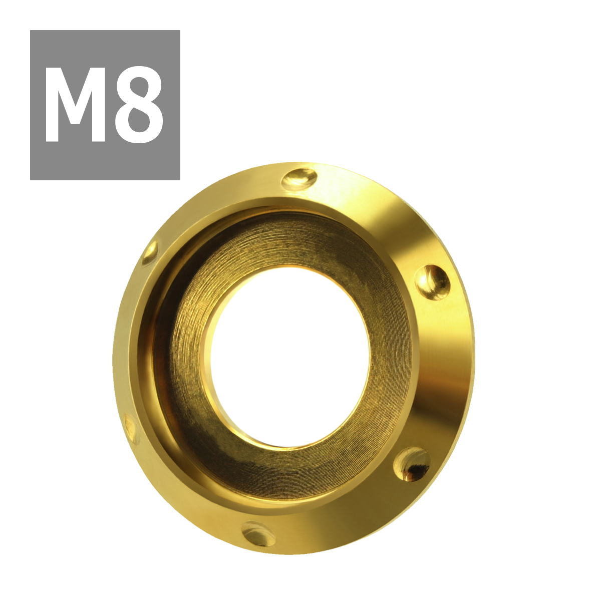 64チタンワッシャー M8 外径18mm 内径8mm デザインワッシャー ボルト座面枠付き ゴールドカラー ドレスアップ 1個 JA639 | ブランド登録なし | 03