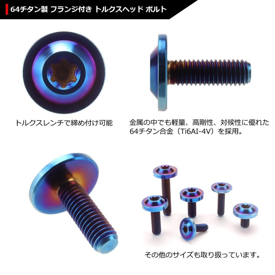 64チタンボルト M5×15mm P0.8 トルクス穴 フランジ付き ボタンボルト 焼きチタンカラー ダークカラー 1個 JA646 | ブランド登録なし | 02