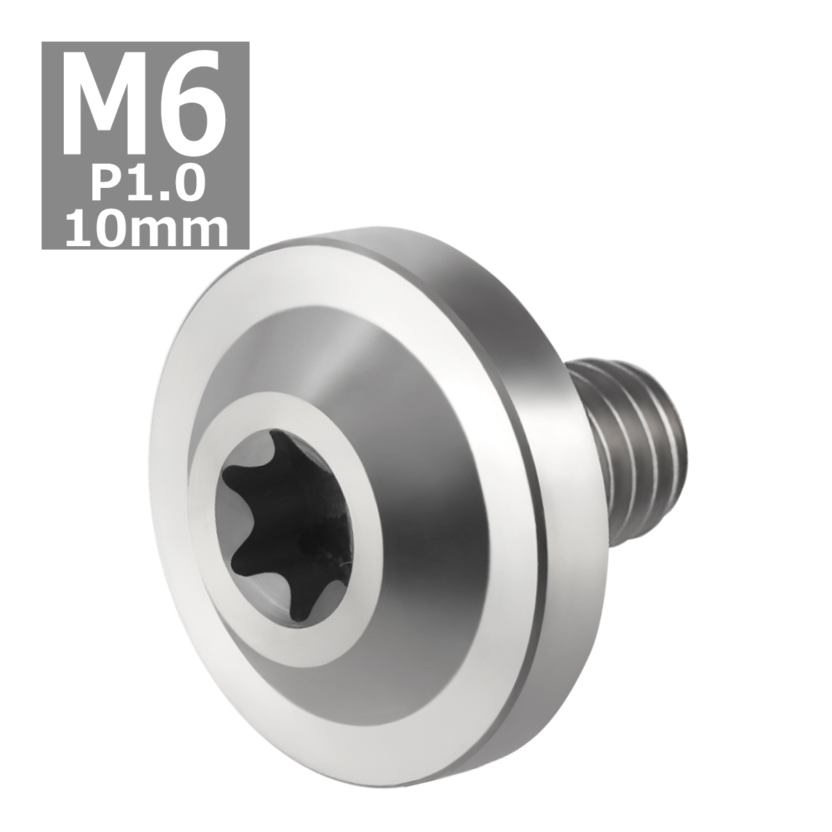 64チタンボルト M6×10mm P1.0 トルクス穴 フランジ付き ボタンボルト シルバーカラー 素地 1個 JA651 | ブランド登録なし | 03