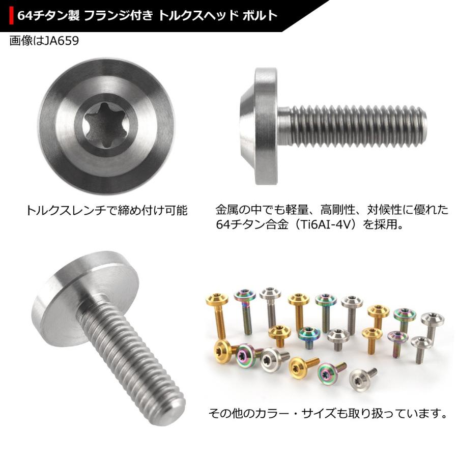 64チタンボルト M6×16mm P1.0 トルクス穴 フランジ付き ボタンボルト シルバーカラー 素地 1個 JA655 | ブランド登録なし | 02