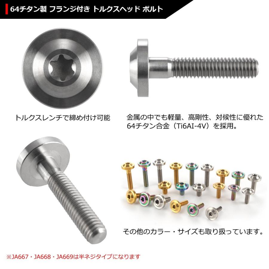 64チタンボルト M6×30mm P1.0 トルクス穴 フランジ付き ボタンボルト シルバーカラー 素地 1個 JA667 | ブランド登録なし | 02