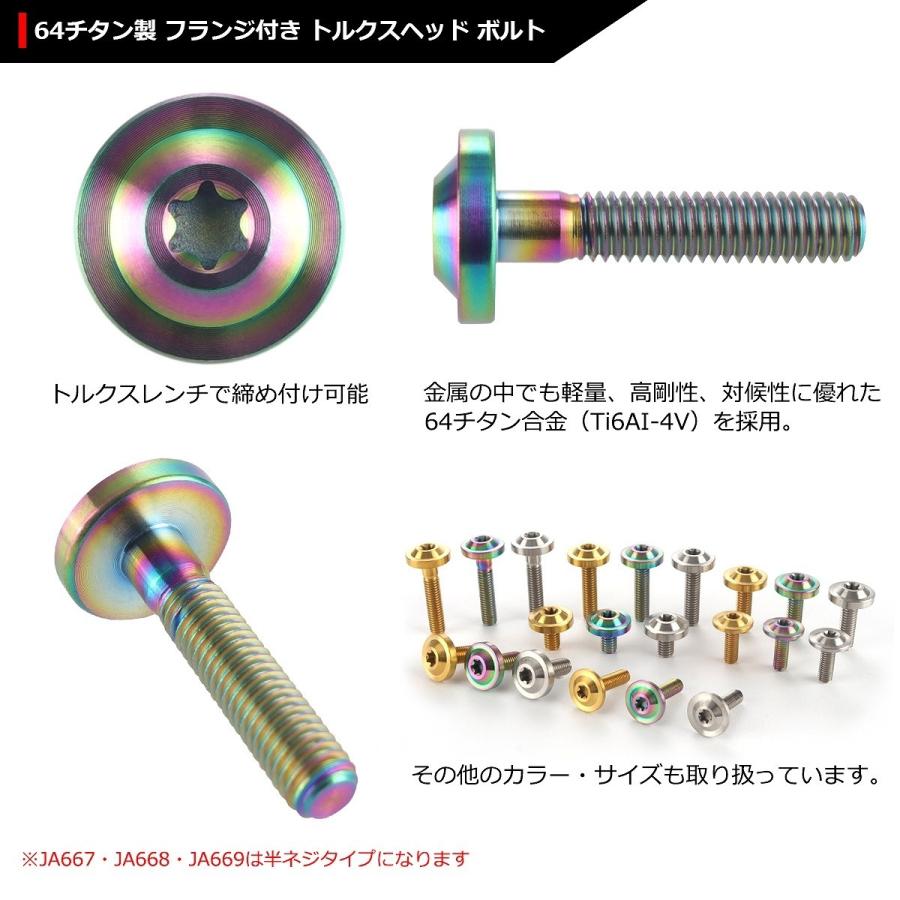 64チタンボルト M6×30mm P1.0 トルクス穴 フランジ付き ボタンボルト 焼きチタンカラー ライトカラー 1個 JA668 | ブランド登録なし | 02