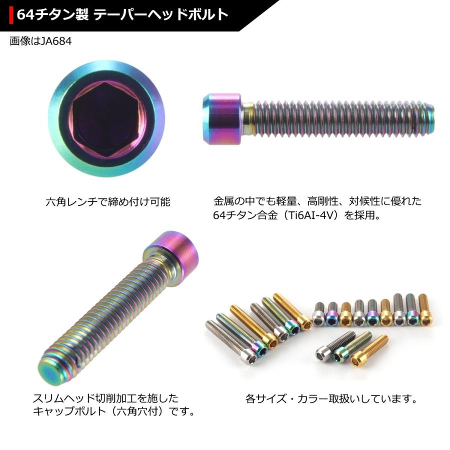 ディレーラー 調整ボルト 64チタンボルト M4×20mm P0.7 ディレーラー H/L 調整ボルト 六角穴付き 焼きチタンカラー 虹色 1個 JA684 | ブランド登録なし | 02