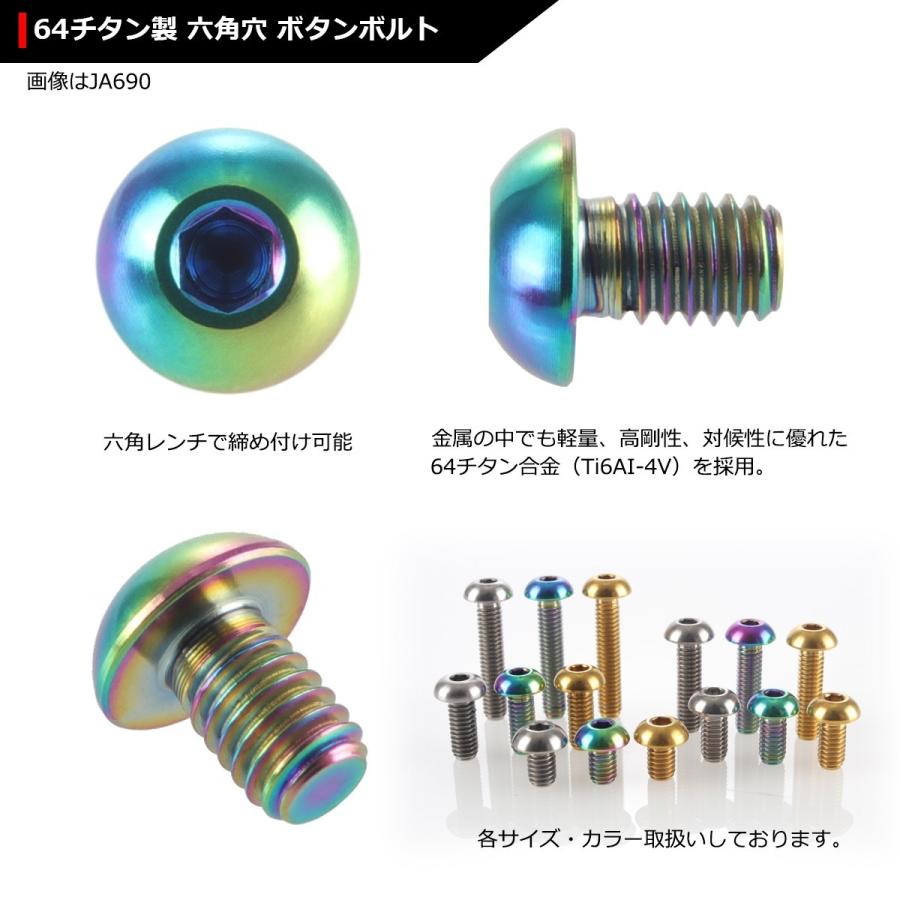 64チタンボルト M4×6mm P0.7 トラスヘッド 六角穴付き ボタンボルト 焼きチタンカラー 虹色 1個 JA690 | ブランド登録なし | 02