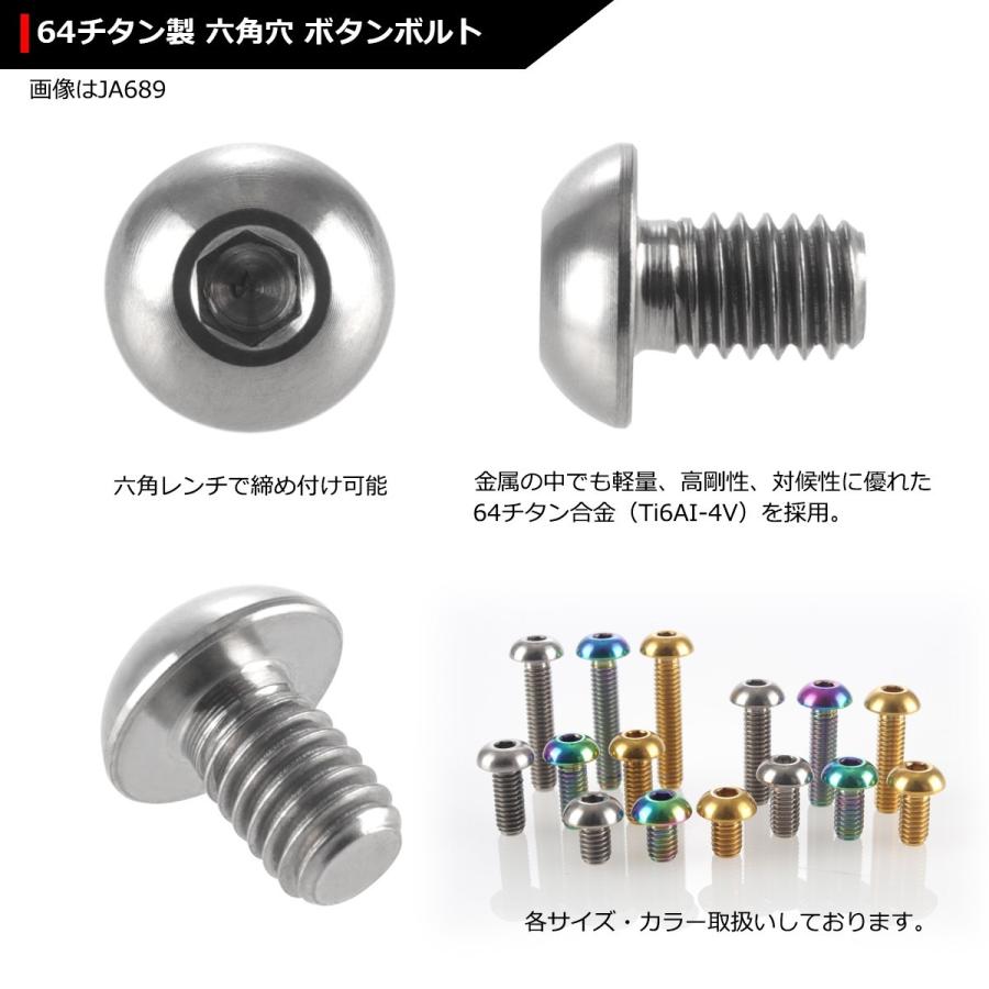 64チタンボルト M4×8mm P0.7 トラスヘッド 六角穴付き ボタンボルト シルバーカラー 素地 1個 JA692 | ブランド登録なし | 02