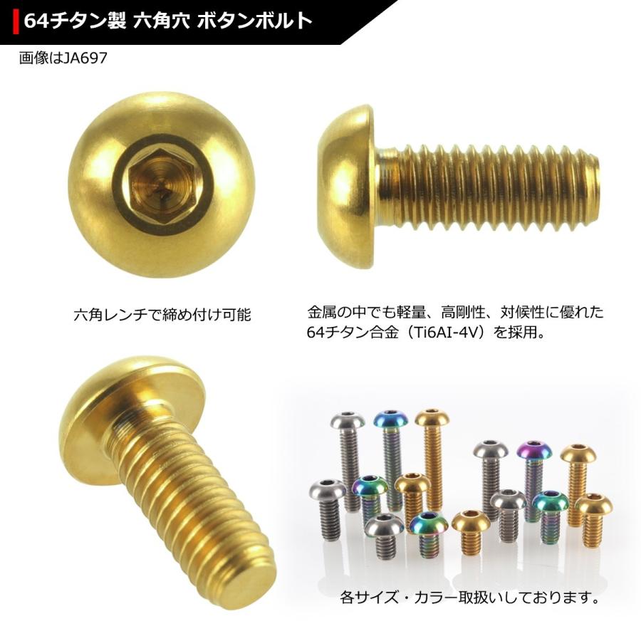 64チタンボルト M4×10mm P0.7 トラスヘッド 六角穴付き ボタンボルト ゴールドカラー 1個 JA697 | ブランド登録なし | 02