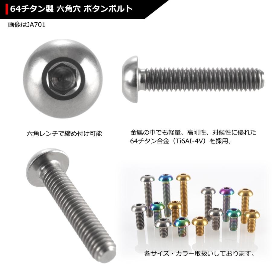 64チタンボルト M4×20mm P0.7 トラスヘッド 六角穴付き ボタンボルト シルバーカラー 素地 1個 JA701 | ブランド登録なし | 02