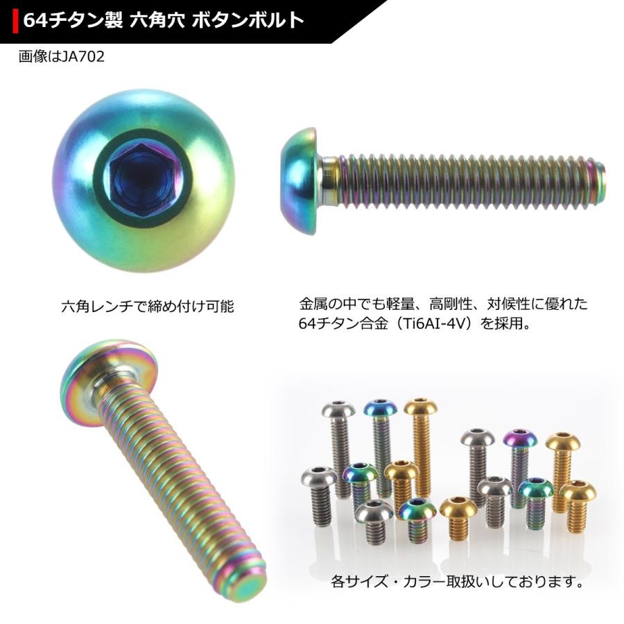 64チタンボルト M4×20mm P0.7 トラスヘッド 六角穴付き ボタンボルト 焼きチタンカラー 虹色 1個 JA702 | ブランド登録なし | 02