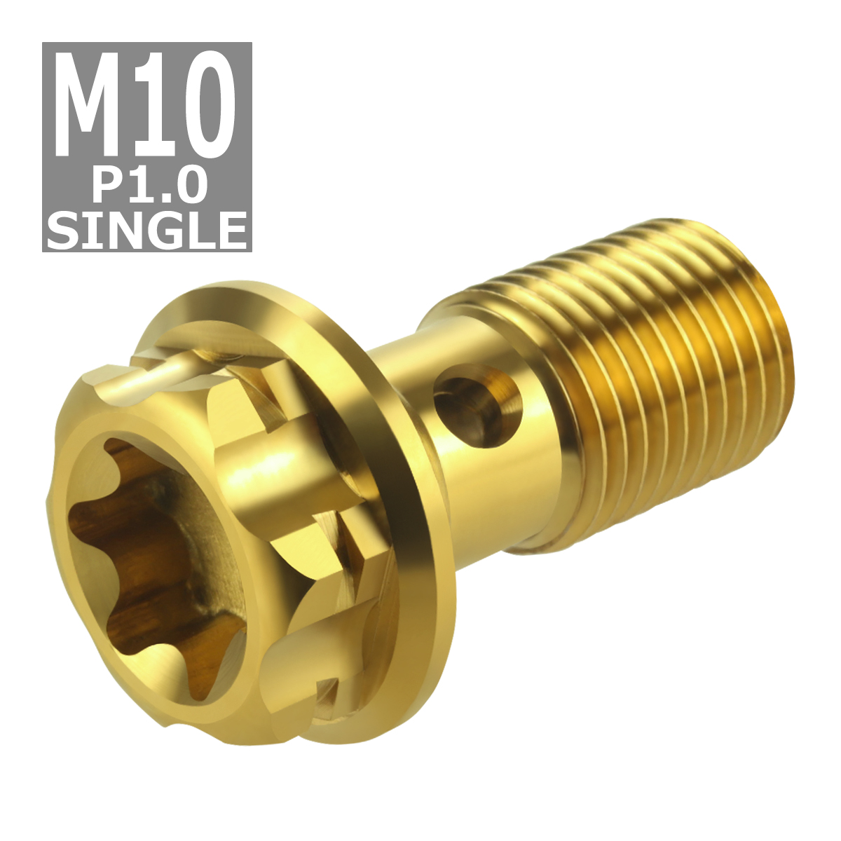 64チタンボルト バンジョーボルト M10 P1.0 シングル ブレーキライン 1