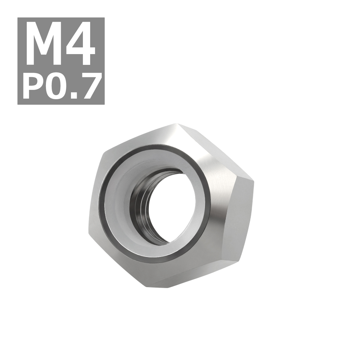 64チタンナット M4 P0.7 六角ナット ナイロンナット ゆるみ止め内蔵 シルバー 素地 1個 JA826 | ブランド登録なし | 03