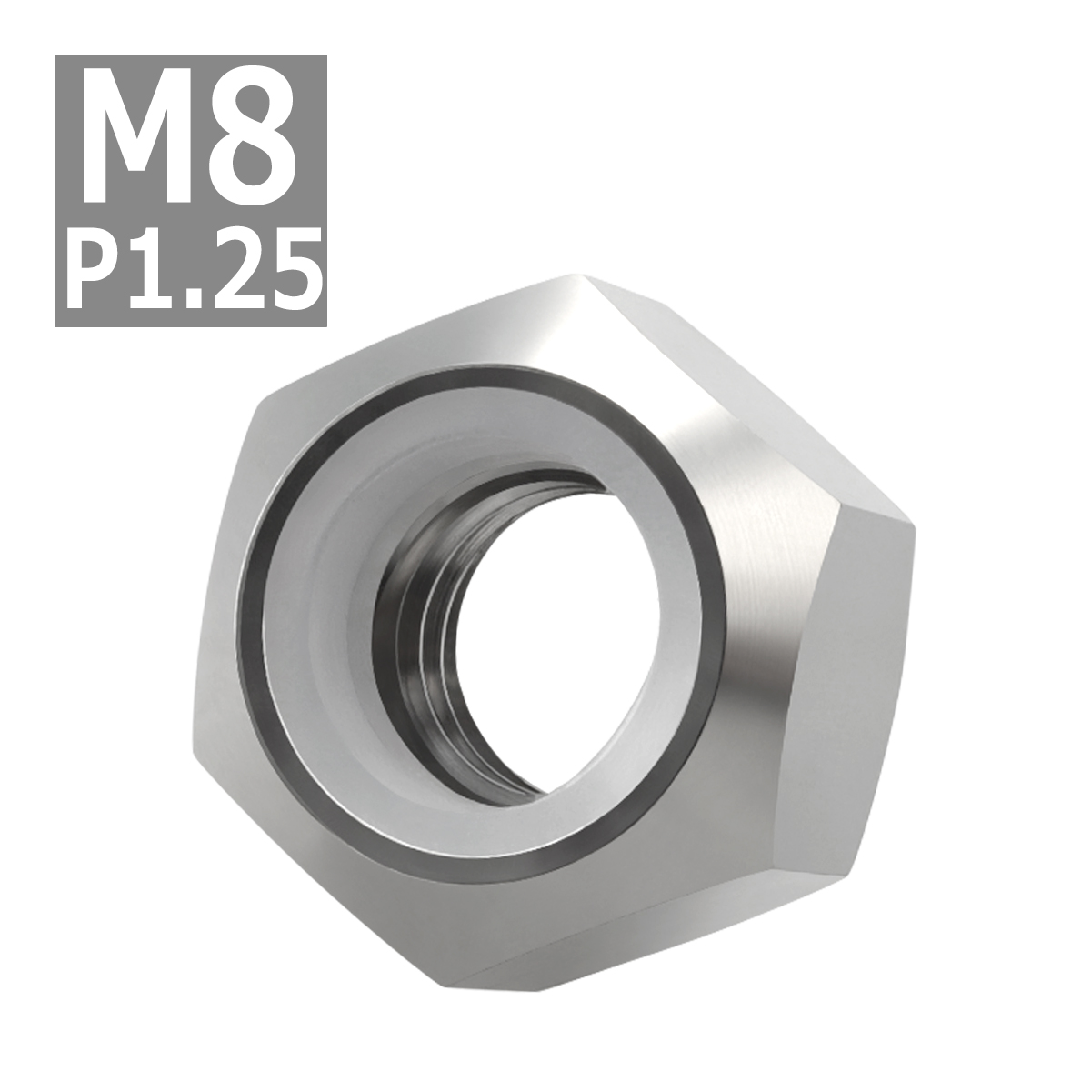64チタンナット M8 P1.25 六角ナット ナイロンナット ゆるみ止め内蔵 シルバー 素地 1個 JA841 | ブランド登録なし | 03