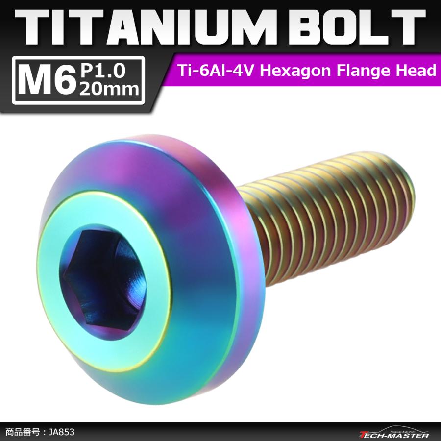 64チタンボルト M6×20mm P1.0 テーパーヘッド 六角穴 ボタンボルト 焼きチタンカラー 1個 JA853 | ブランド登録なし