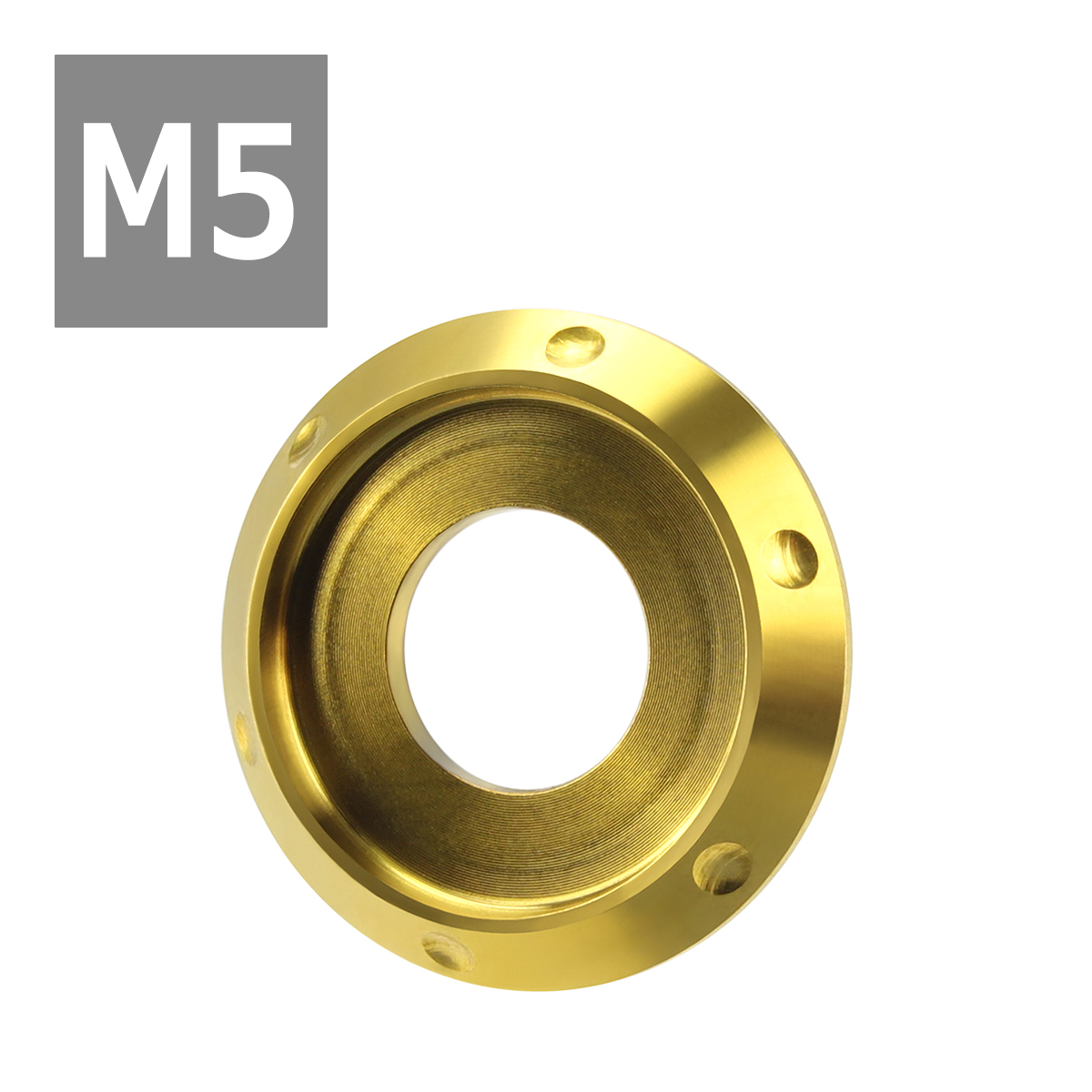 64チタンワッシャー M5 外径12mm 内径5mm デザインワッシャー ボルト座面枠付き ゴールドカラー ドレスアップ 1個 JA893 | ブランド登録なし | 03