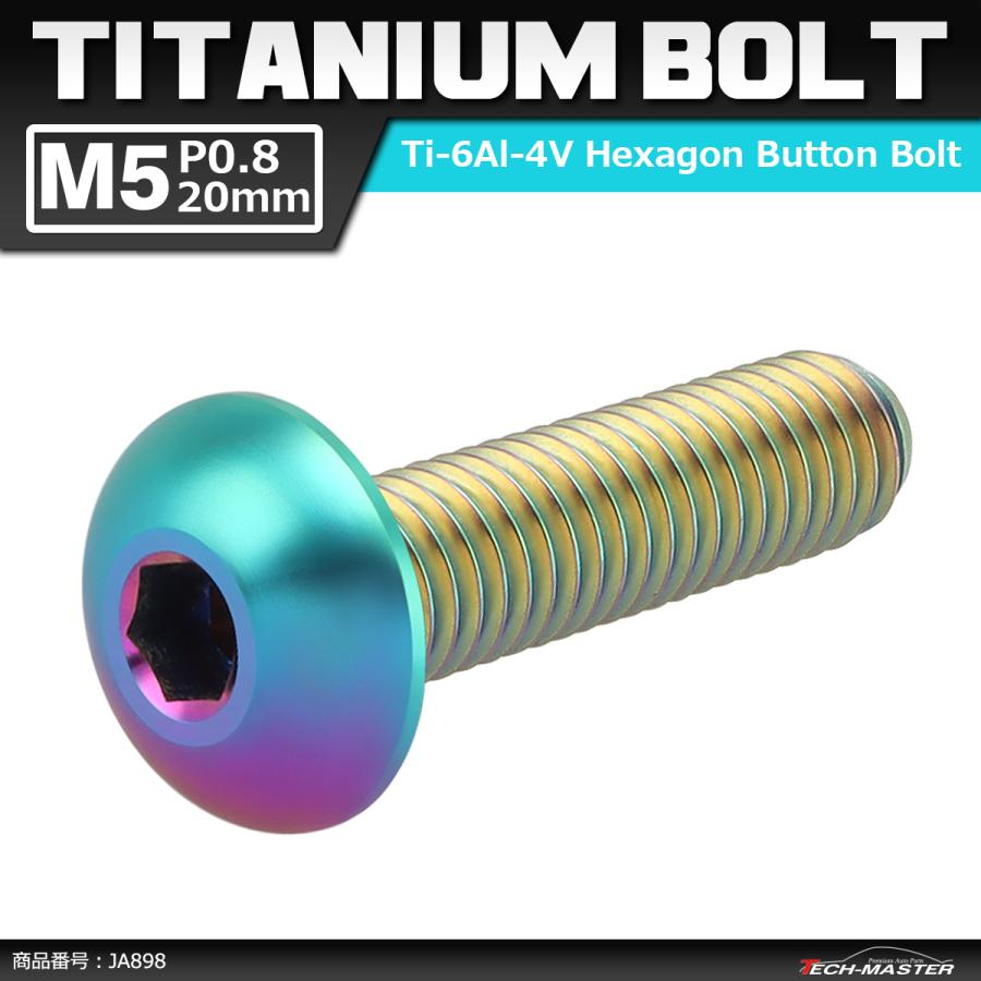 64チタンボルト M5×20mm P0.8 トラスヘッド 六角穴付き 焼きチタンカラー ライトカラー 1個 JA898 | ブランド登録なし
