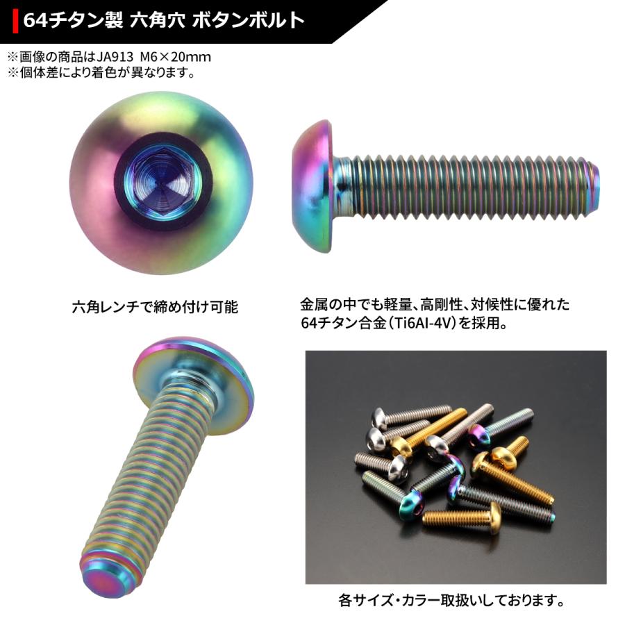 64チタンボルト M6×12mm P1.0 トラスヘッド 六角穴付き 焼きチタンカラー ライトカラー 1個 JA907 | ブランド登録なし | 02