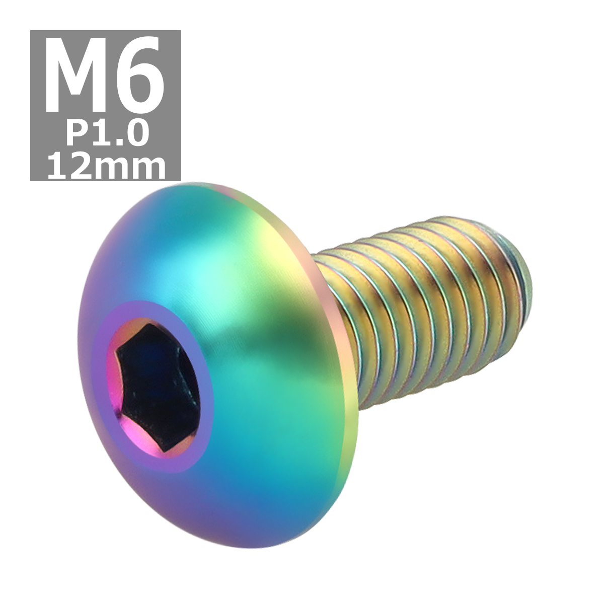 64チタンボルト M6×12mm P1.0 トラスヘッド 六角穴付き 焼きチタンカラー ライトカラー 1個 JA907 | ブランド登録なし | 03