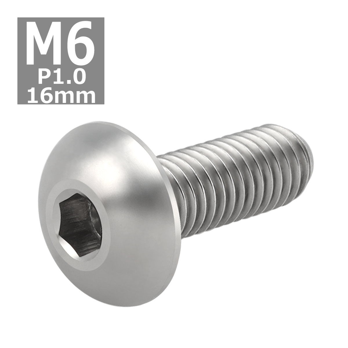 64チタンボルト M6×16mm P1.0 トラスヘッド 六角穴付き シルバーカラー 1個 JA909 | ブランド登録なし | 03