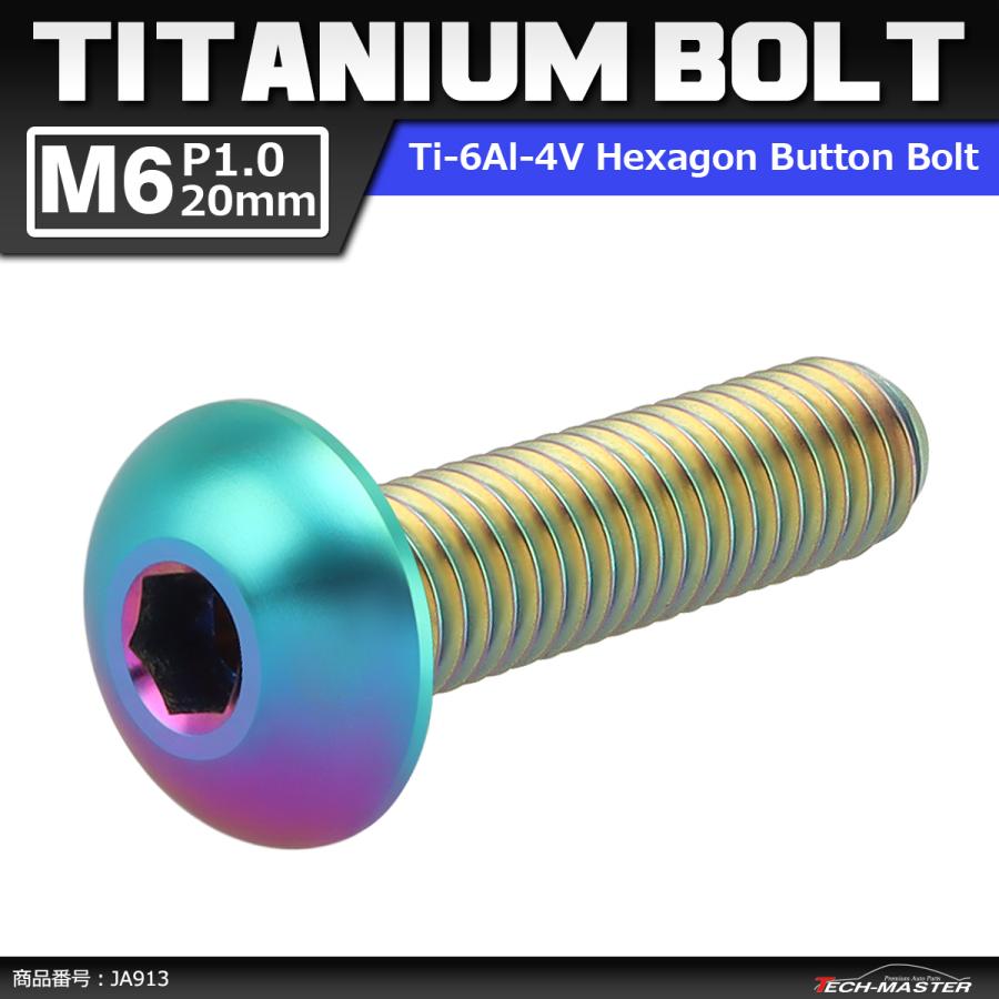 64チタンボルト M6×20mm P1.0 トラスヘッド 六角穴付き 焼きチタンカラー ライトカラー 1個 JA913 | ブランド登録なし
