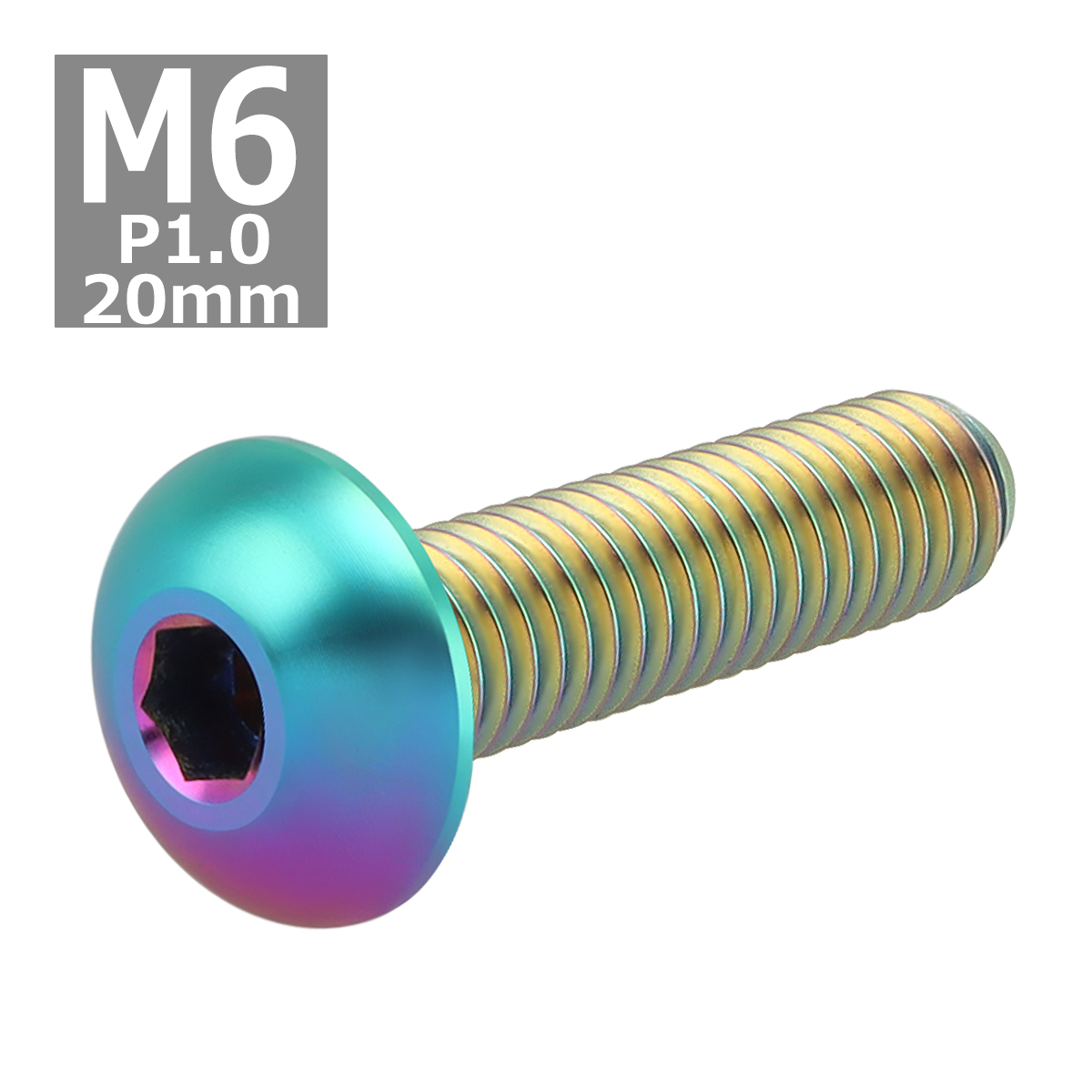 64チタンボルト M6×20mm P1.0 トラスヘッド 六角穴付き 焼きチタンカラー ライトカラー 1個 JA913 | ブランド登録なし | 03