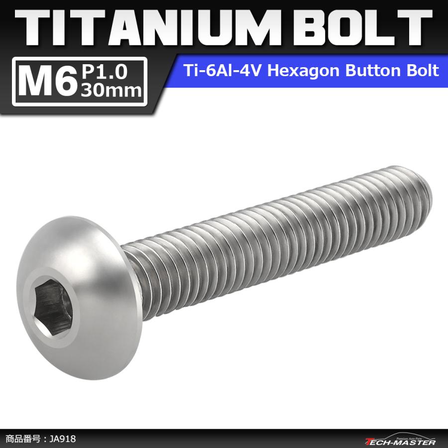 64チタンボルト M6×30mm P1.0 トラスヘッド 六角穴付き シルバーカラー 1個 JA918 | ブランド登録なし