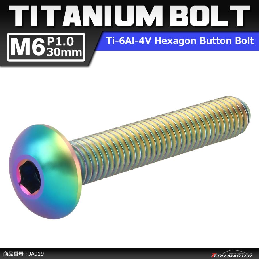64チタンボルト M6×30mm P1.0 トラスヘッド 六角穴付き 焼きチタンカラー ライトカラー 1個 JA919 | ブランド登録なし