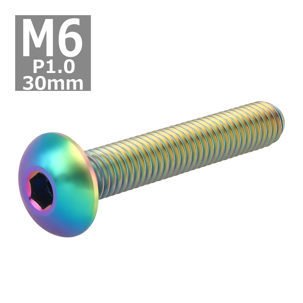 64チタンボルト M6×30mm P1.0 トラスヘッド 六角穴付き 焼きチタンカラー ライトカラー 1個 JA919 | ブランド登録なし | 03