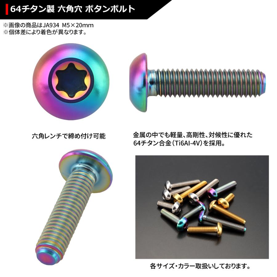 64チタンボルト M5×15mm P0.8 トラスヘッド トルクス穴付き 焼きチタンカラー 虹色 1個 JA931 | ブランド登録なし | 02