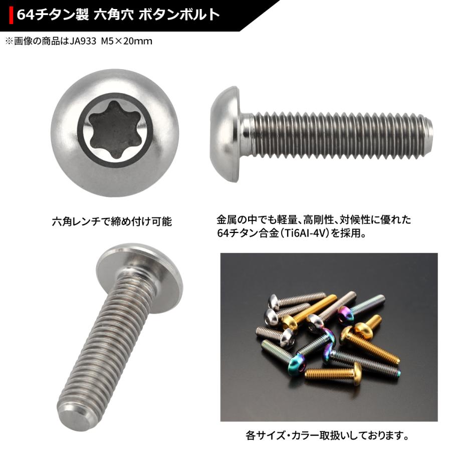 64チタンボルト M5×30mm P0.8 トラスヘッド トルクス穴付き シルバーカラー 1個 JA939 | ブランド登録なし | 02