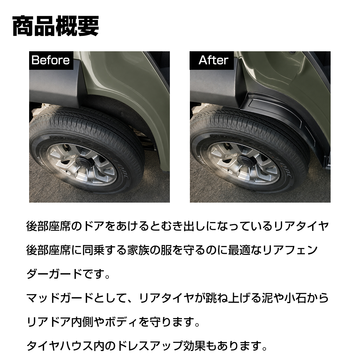 ジムニー ノマド JC74W リアフェンダーライナー 泥除け マッドガード 2個セット LB0069 | ジムニー | 02