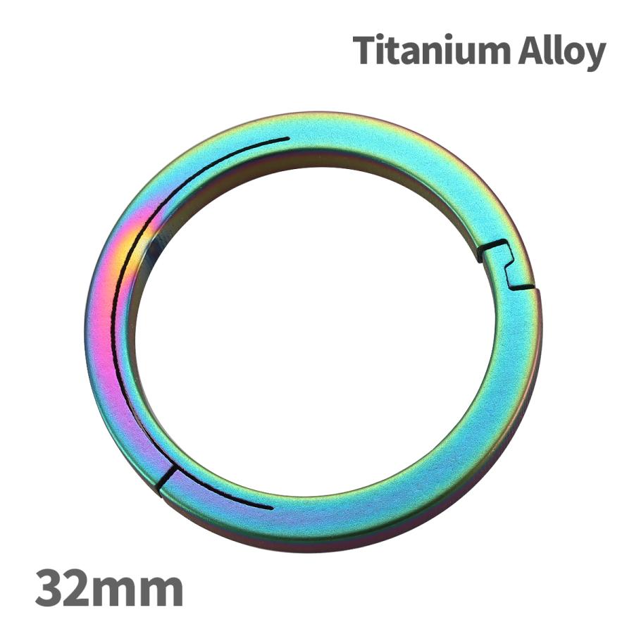カラビナ 丸型 チタン合金 サークルカラビナ キーリング 丸カン キーホルダー メンズ おしゃれ 車 鍵 18mm 26mm 32mm | ブランド登録なし | 09