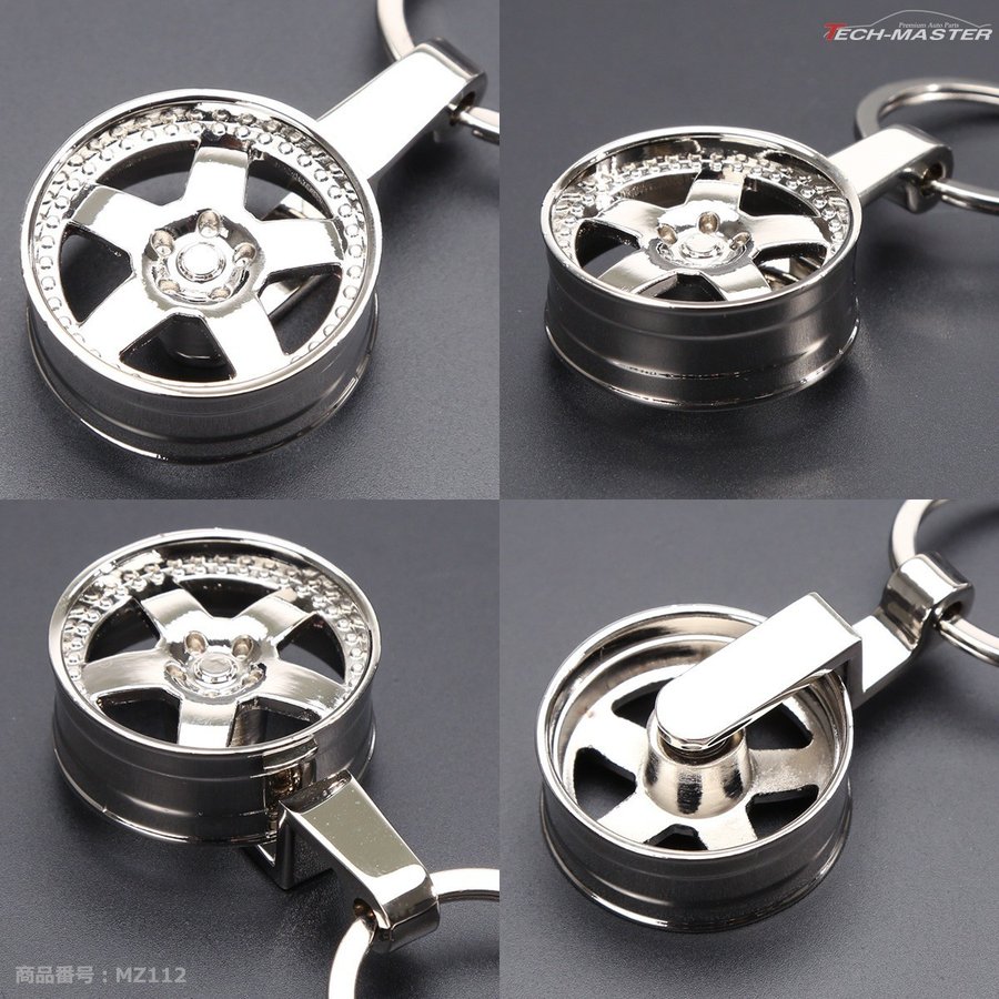 キーホルダー ホイール型 シルバースポーク リアルタイプ 金属製 MZ112 | ブランド登録なし | 03