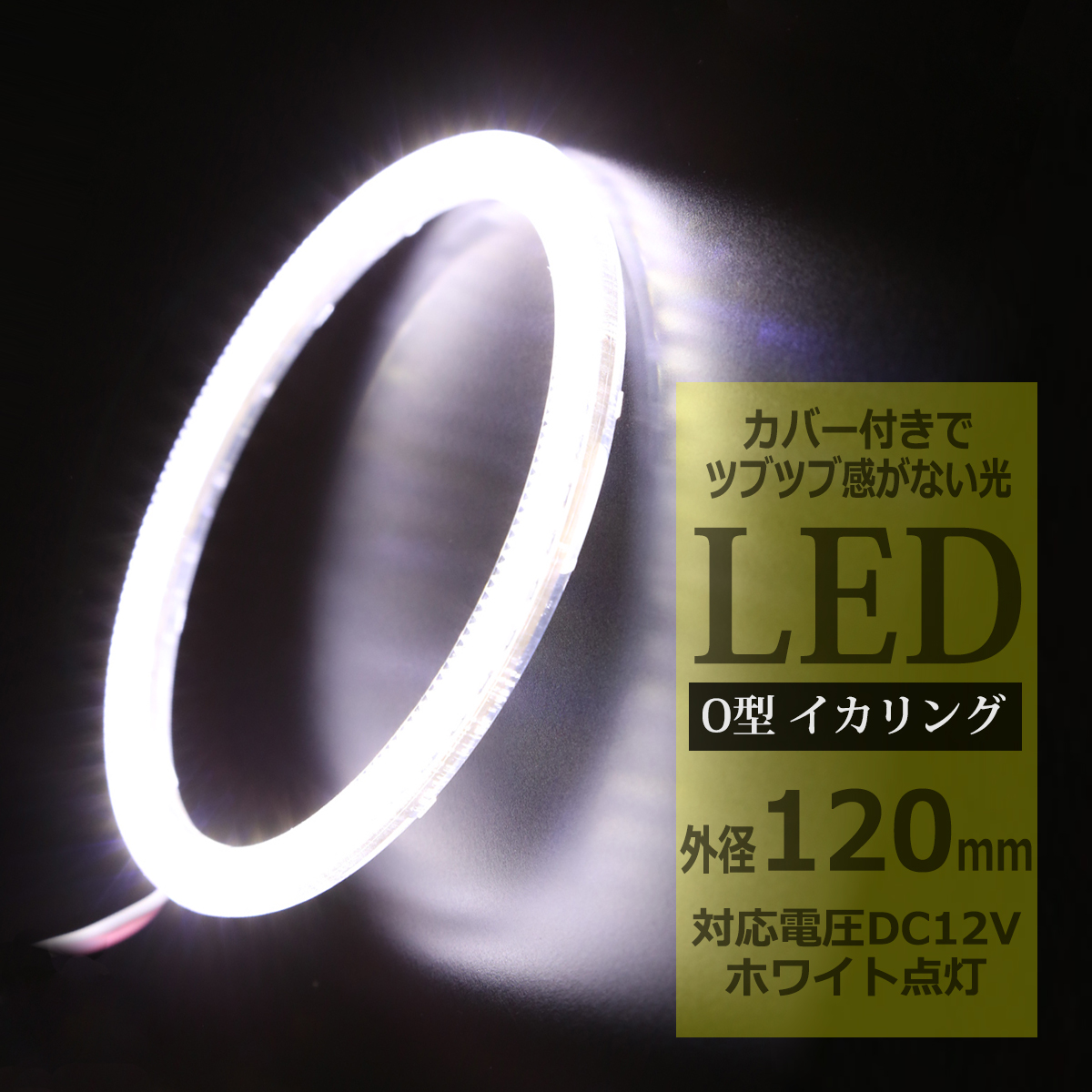 LED イカリング ホワイト 外径120mm カバー付き O型 エンジェルアイ OZ080 | ブランド登録なし