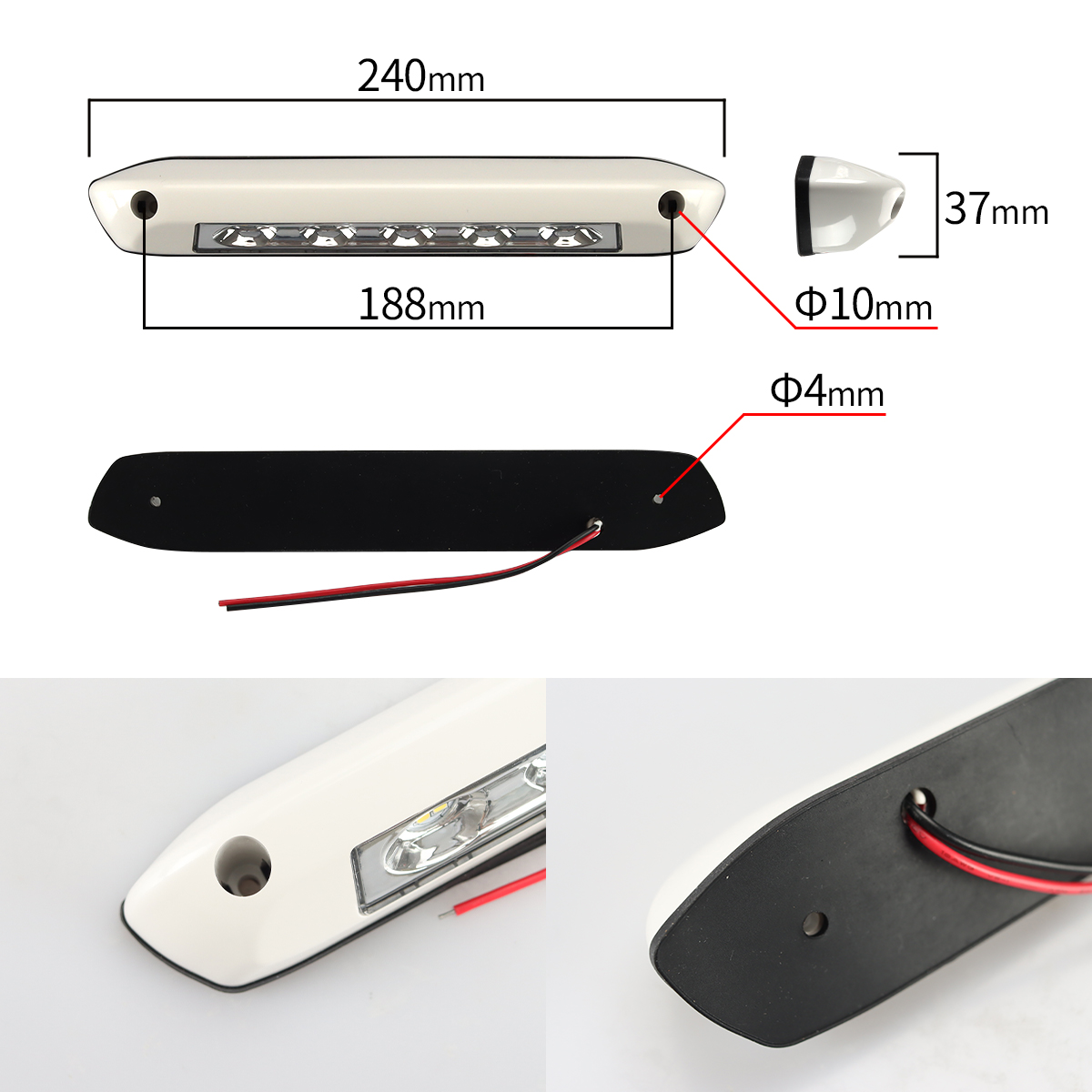 LED キャンピングカー デッキライト エントランスライト 荷室灯 ホワイト点灯 DC12V P-636 | ブランド登録なし | 02