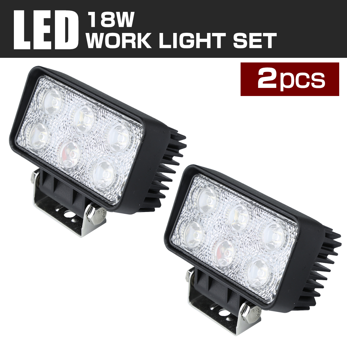 【2個セット】 LED ワークライト 作業灯 ライト 18W 12V 24V 兼用 防水 バイク 車 トラック フォグランプ バックランプ 補助灯 カスタム パーツ PZ159-2SET | ブランド登録なし
