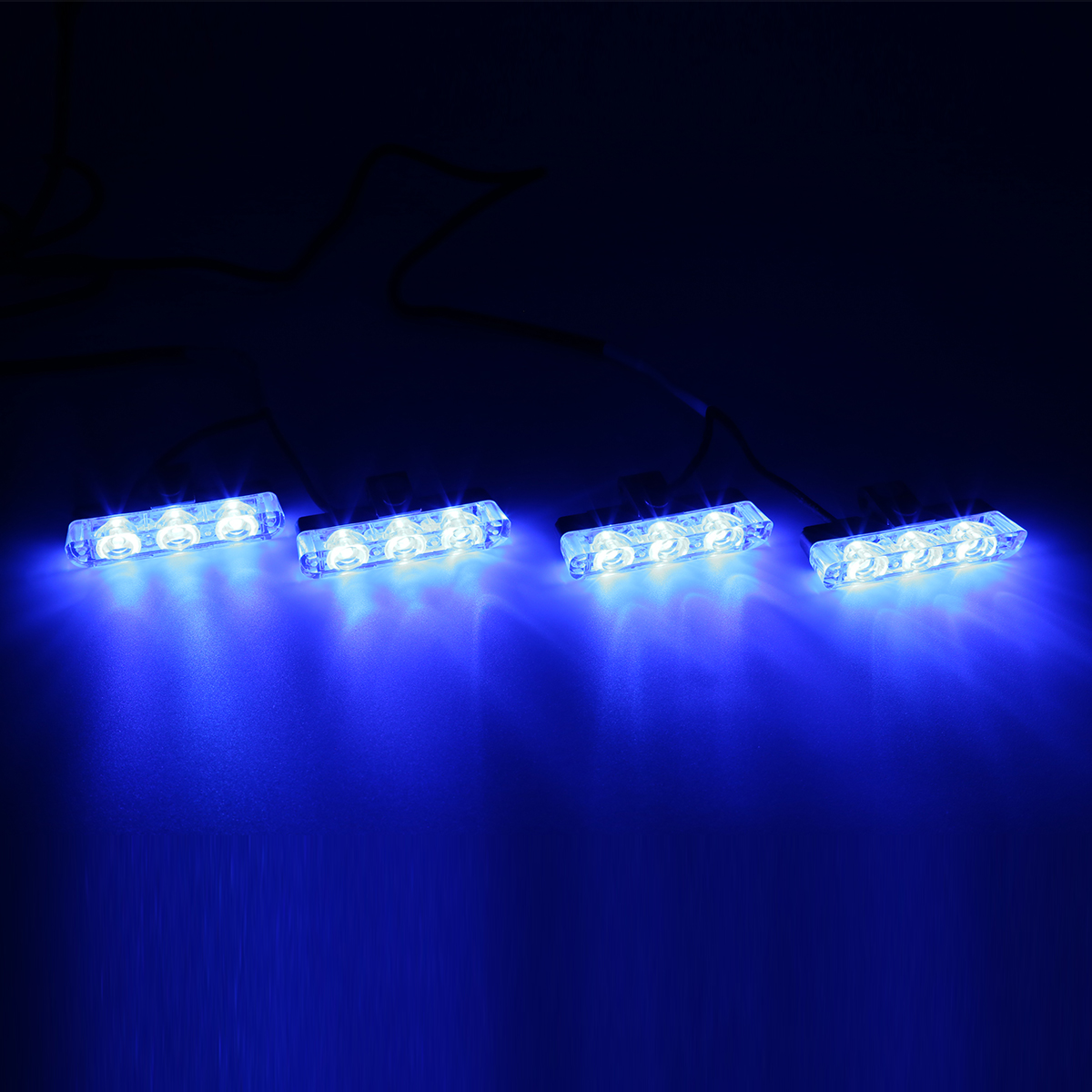 ストロボ フラッシュ ライト 3LED×8ユニット 発光パターン変更可 リモコン付き DC12V