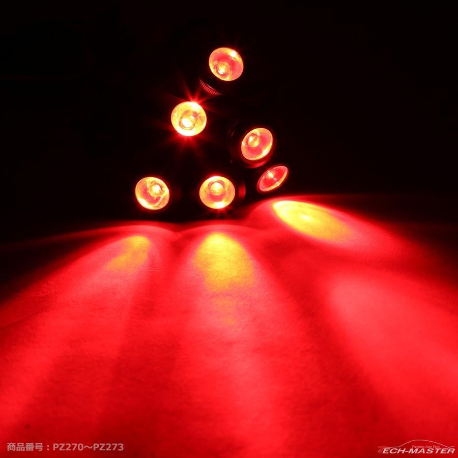 埋込式 LEDバック フォグランプ 6連 3連×2 ブレーキ連動可 外径24φ 下穴21φ シルバーボディ レッド点灯 PZ271 | ブランド登録なし | 08