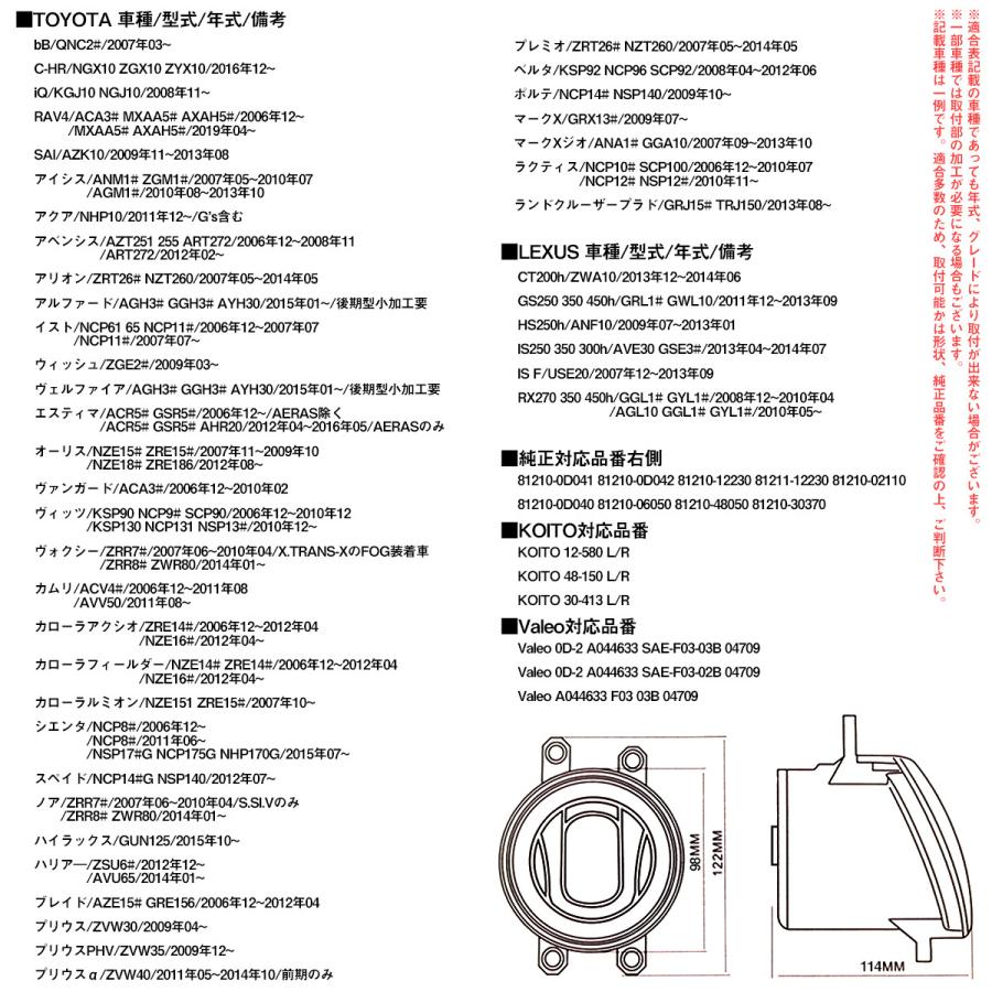 トヨタ 汎用 LED フォグランプ イエロー 純正形状 PZ324｜tech｜08