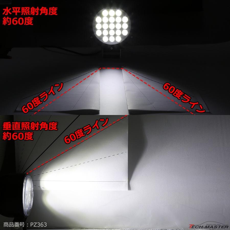63W LED作業灯 DC12V/24V ワークライト 照射60度 防水 フォグランプ PZ363 | ブランド登録なし | 07