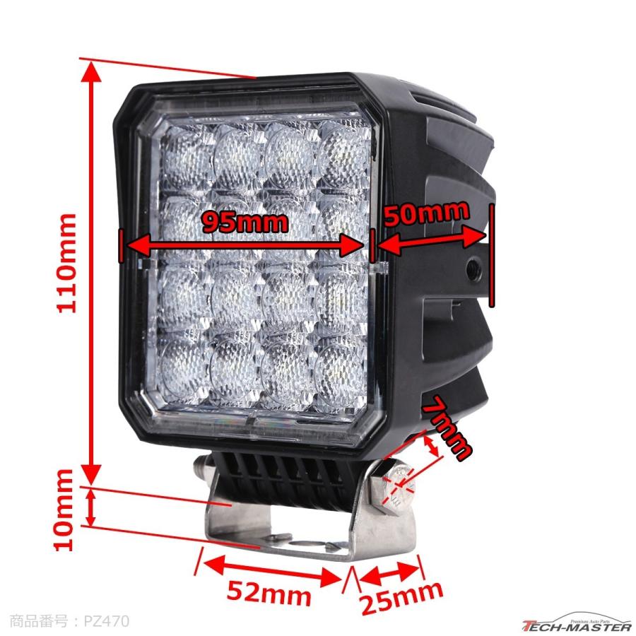 24W ミニLED投光器 作業灯 照射60度 DC12V/24V 屋外 防水 防災 フォグランプ 汎用 PZ470 | ブランド登録なし | 04