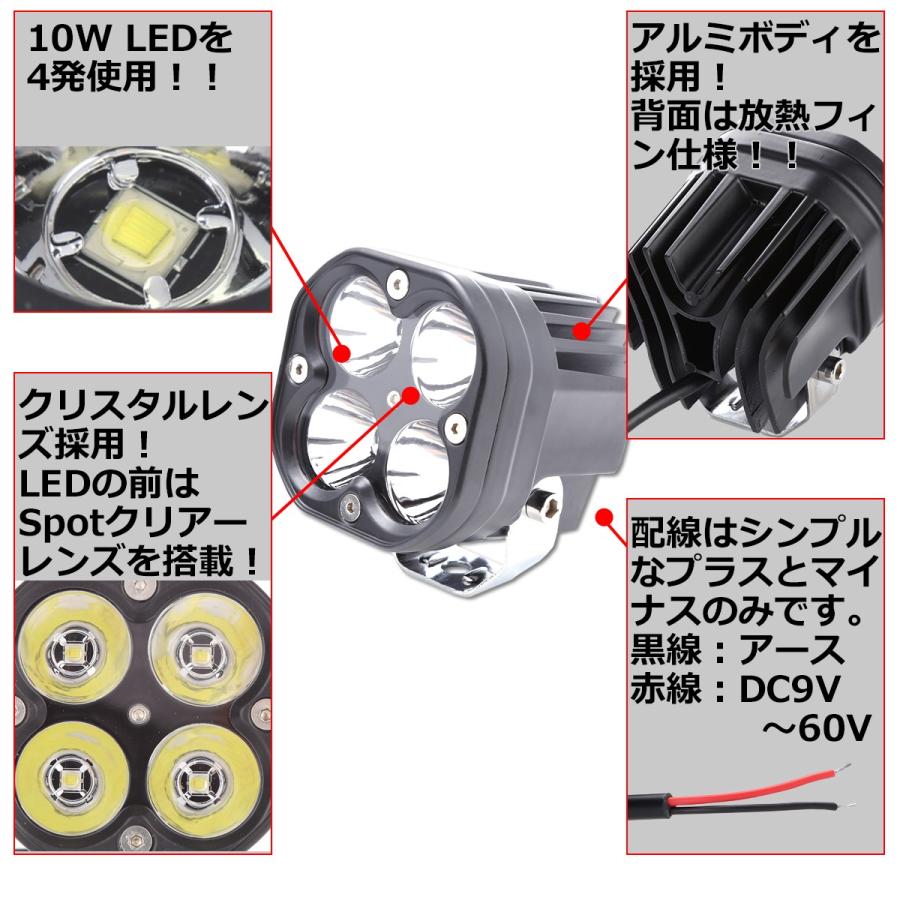 40W ミニLED投光器 作業灯 照射60度 DC12V/24V/48V 屋外 防水 防災 フォグランプ 汎用 PZ471 | ブランド登録なし | 02