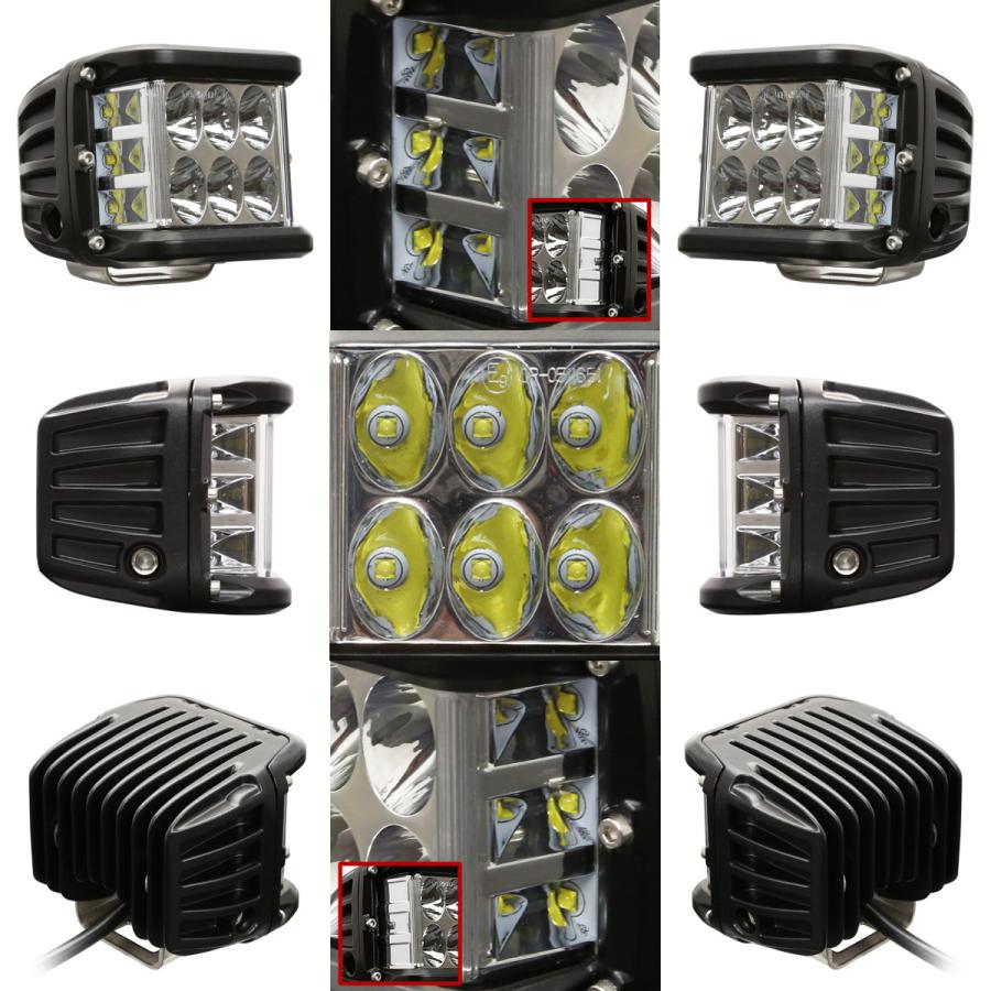 LED ドライビングランプ 27W LED作業灯 左右非対称2個セット DC12V/24V