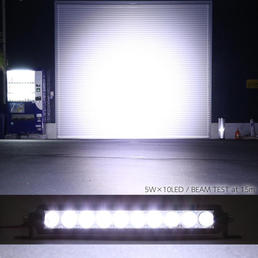 LEDライトバー 50W LED作業灯 DC12V/24V 11インチ ワークライト スポットレンズ PZ502 | ブランド登録なし | 01