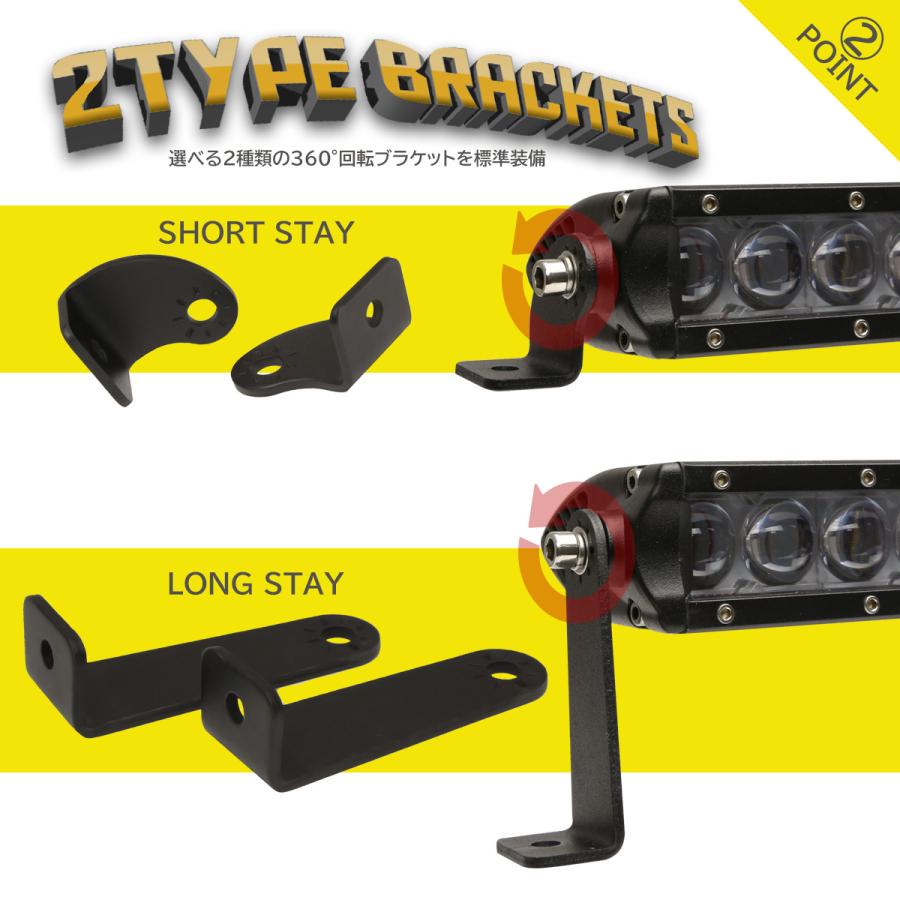 LEDライトバー 50W LED作業灯 DC12V/24V 11インチ ワークライト スポットレンズ PZ502 | ブランド登録なし | 03