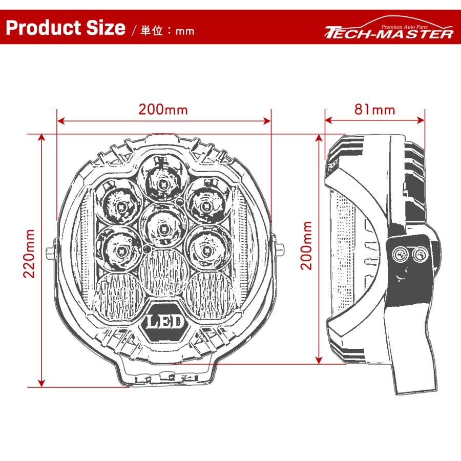 60W LED ドライビング ランプ コンボ DRL付 オフロード 4WD フォグランプ 12V 24V 対応 ワークライト 作業灯 PZ512 | ブランド登録なし | 07