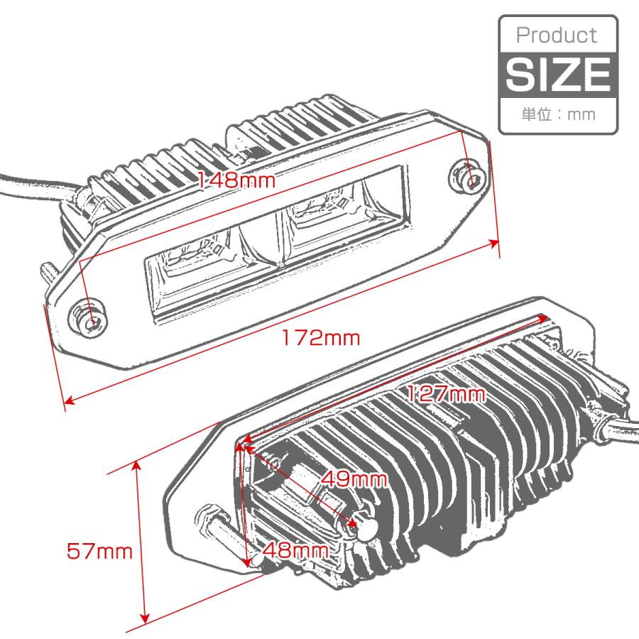 LED ライトポッド 40W 埋込型 フラッシュマウント フォグランプ バックランプ 防水IP67 12V 24V 作業灯 PZ533 | ブランド登録なし | 05