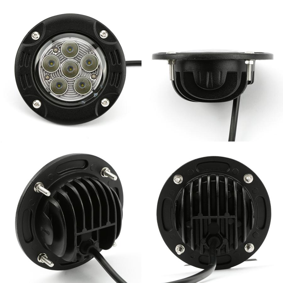 LED ワーキングライト 埋込型 18W ラウンド 丸型 フォグランプ バックランプ 防水IP67 12V 24V 作業灯 PZ549 | ブランド登録なし | 01