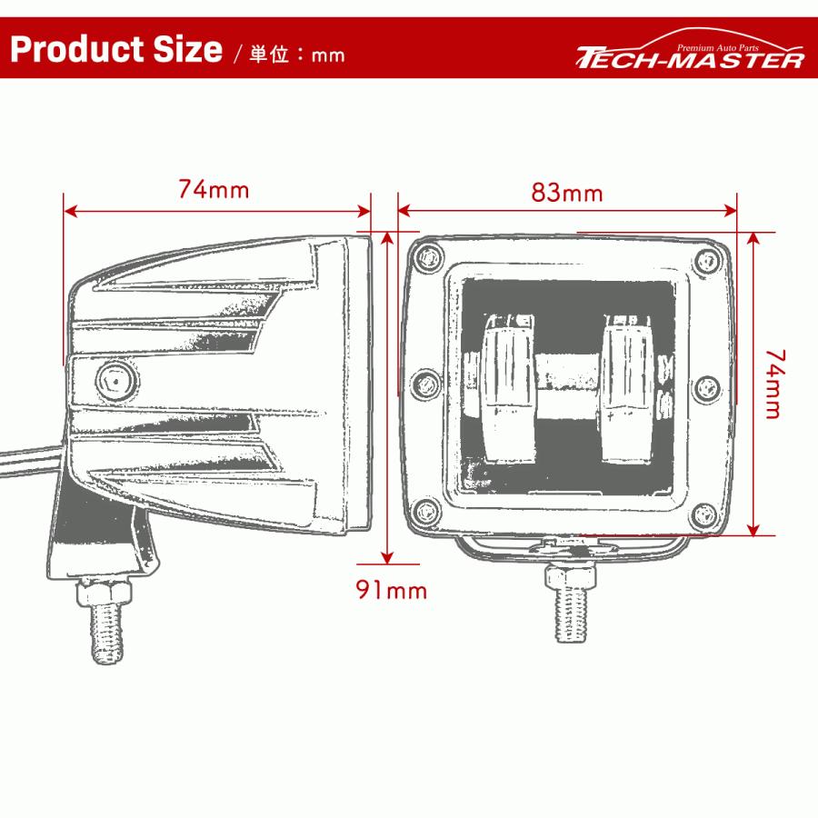 LED ワークライト 作業灯 20W ライトポッド フォグランプ バックランプ 補助灯 軽量 小型 12V 24V 防水 IP67 PZ552 | ブランド登録なし | 04