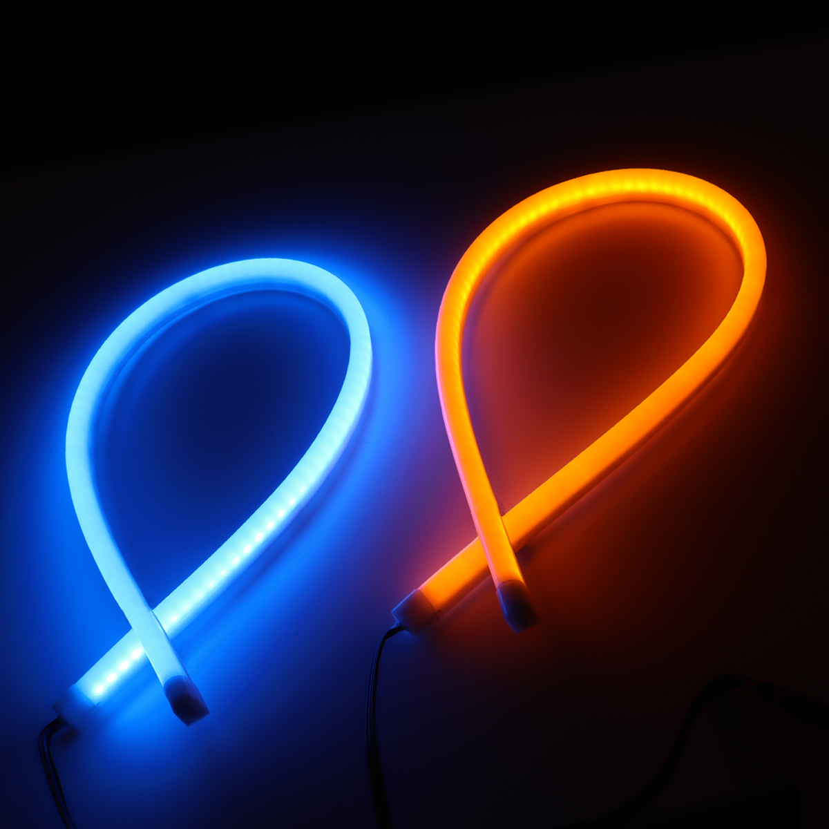 LED シリコンチューブ LEDテープライト 2本セット ヘッドライト アイ