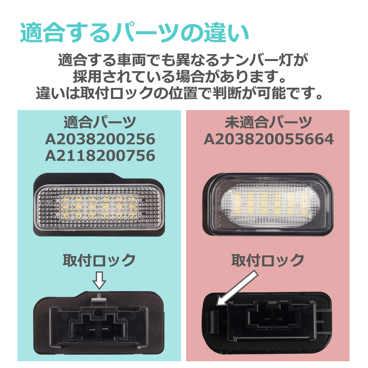 LED ライセンスランプ W203 S203 W211 S211 W219 C219 R171 ナンバー灯 ベンツ 互換品 A2038200256 A2118200756 RZ146 | Mercedes-Benz | 04